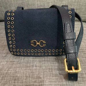 C. Wonder – SMALL PURSE, Navy blue suede leather (4 x 7 x 1 inch)